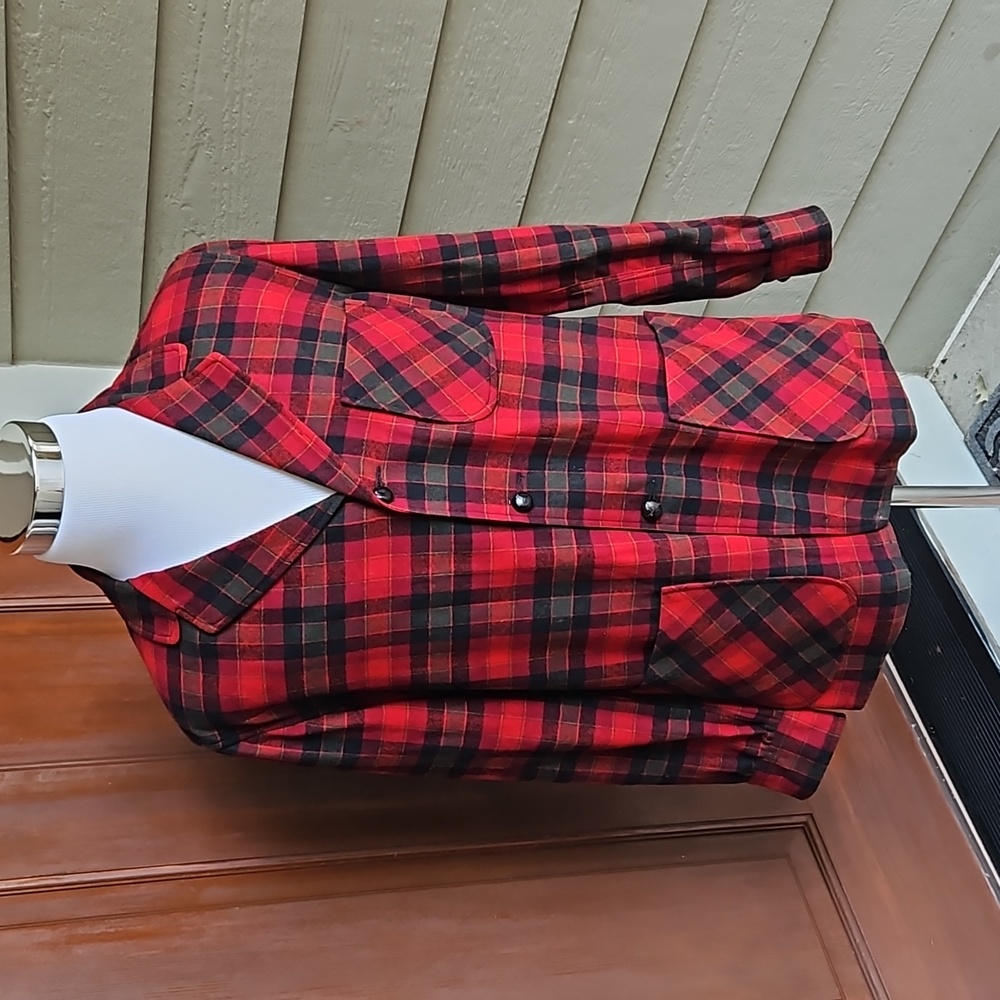VINTAGE PENDLETON BLAZER SPORT COAT 100% WOOL M MEDIUM PLAID 1950s MEN'S
